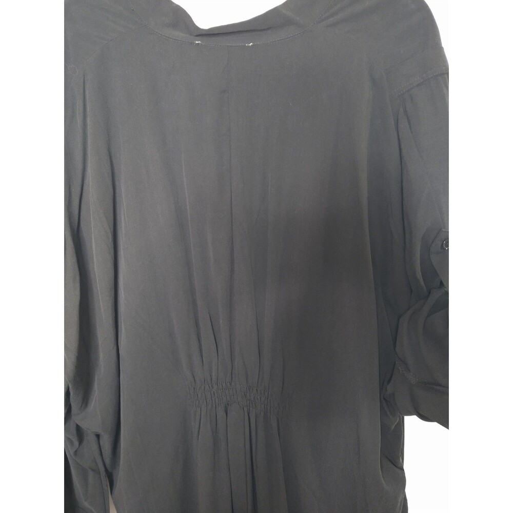 NWT Label of Love Dress Sz S Black Button Flap lagenlook Bell Sleeve 100% Tencel - Picture 8 of 16